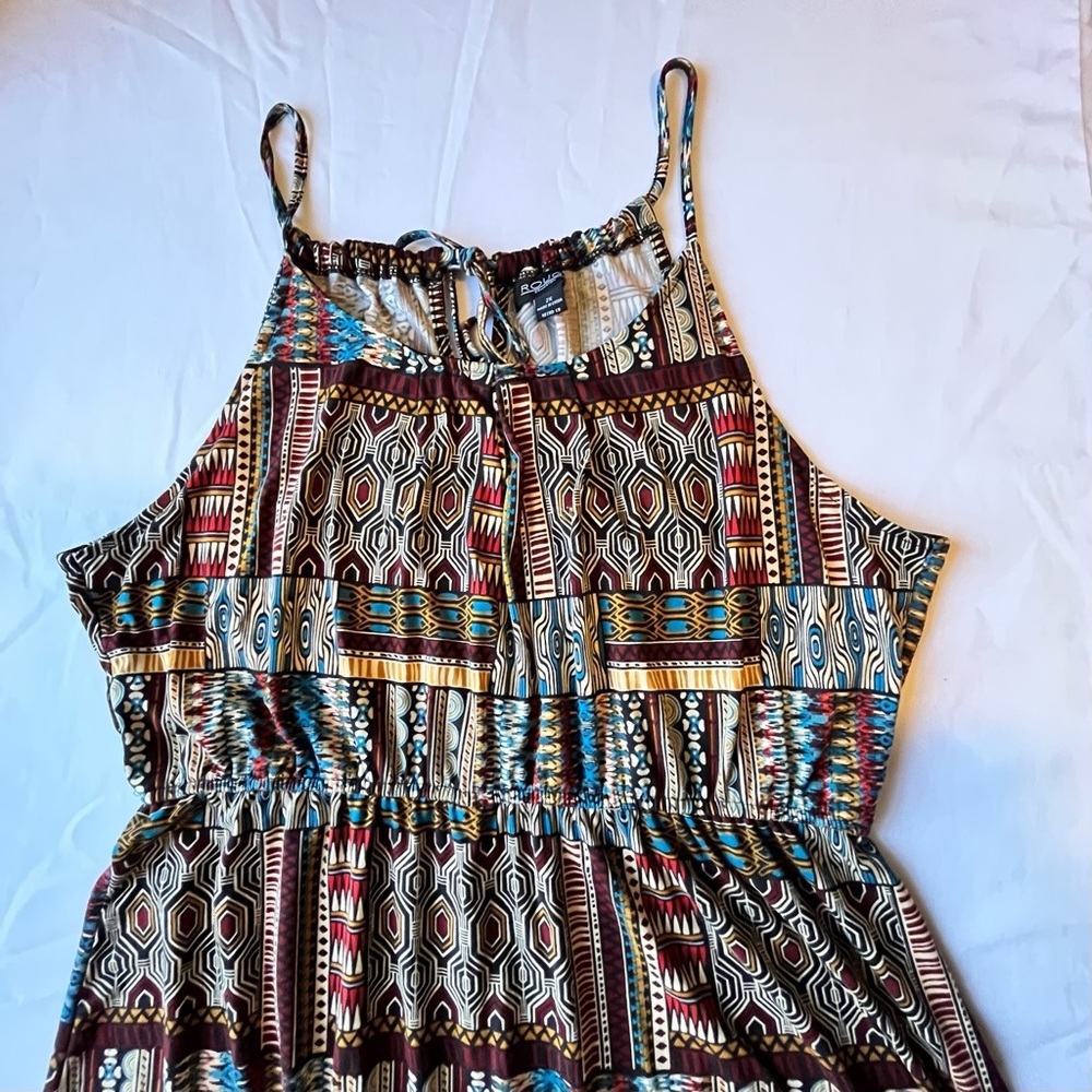 Rouge Collection Women’s Ladies Drawstring Halter Neckline Maxi Dress Size 2X